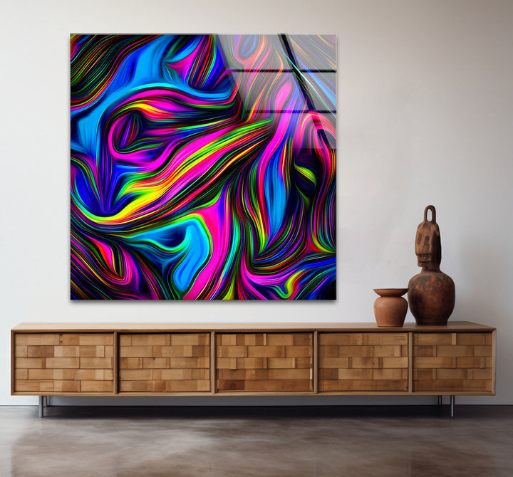 Stunning Abstract Art Printed on Glass