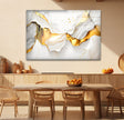 White marble with golden veins wall art