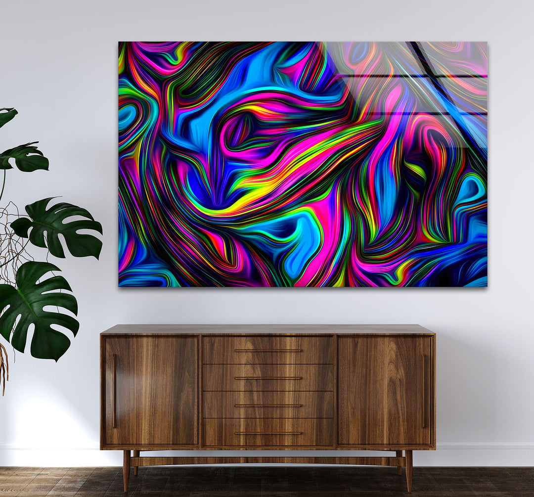 Oversized Abstract Glass Wall Art Decor