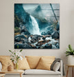 Majestic Mountain & Waterfall Glass Wall Art glass pictures for Wall, glass prints wall art