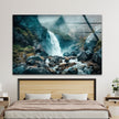 Majestic Mountain & Waterfall Glass Wall Art custom glass photo prints, large glass prints