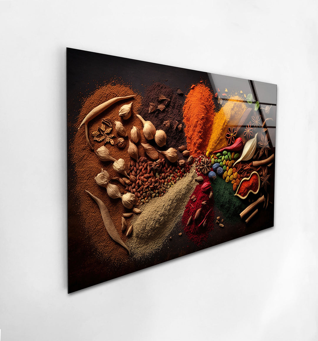 Dried Spices Glass Wall Art, glass image printing, glass prints from photos