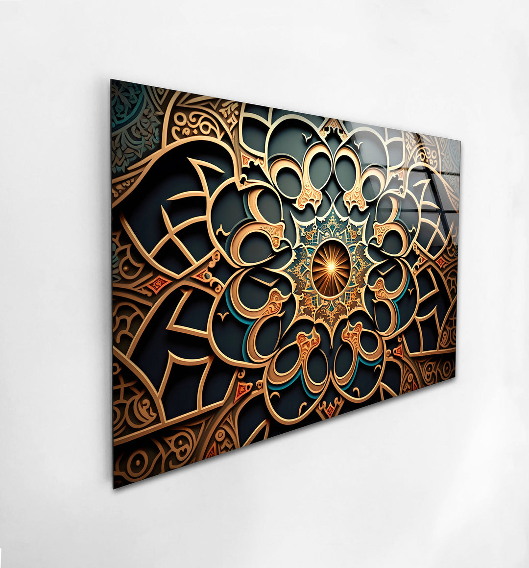 Islamic Mandala Glass Wall Art glass image printing, glass prints from photos