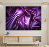 a purple abstract painting on a wall in a living room