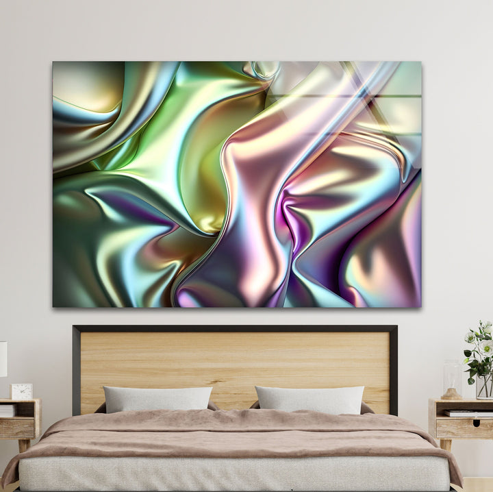 Abstract Iridescent Glass Wall Art print on glass, glass printed photos