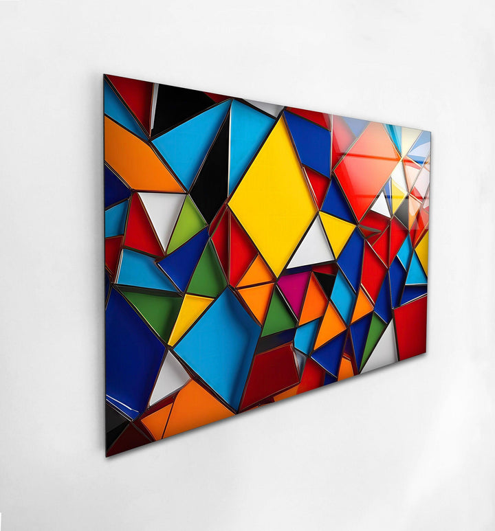 Stained Geometric Pattern Glass Wall Art glass pictures for Wall, glass prints wall art