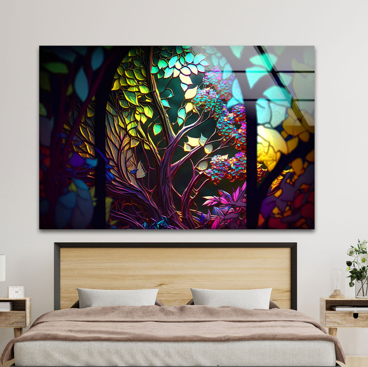 Abstract Fairy Forest Glass Wall Art stained glass wall art, stained glass wall decor