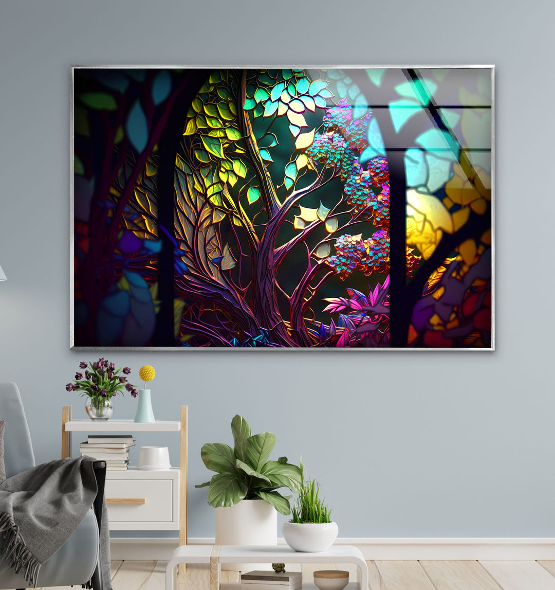 Abstract Fairy Forest Glass Wall Art art glass wall art, glass wall art pictures