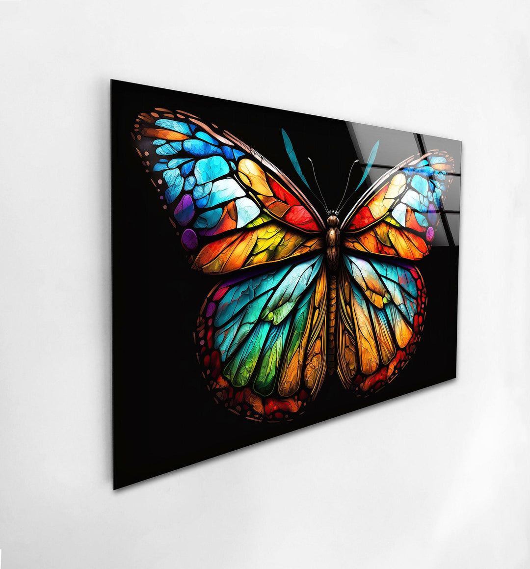 Colored Butterfly Glass Wall Art glass photo prints, glass picture prints