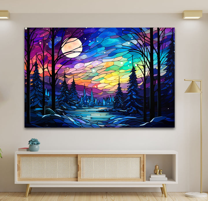 Forest Painting Glass Wall Art glass art painting, glass art for the Wall