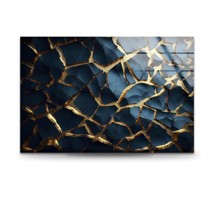 Cracked Gold Marble Glass Wall Art glass wall decor, glass wall art decor