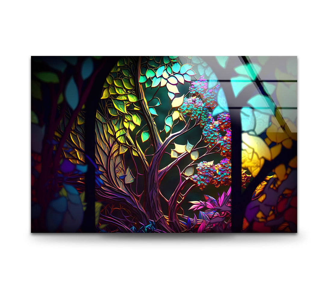 Abstract Fairy Forest Glass Wall Art picture on glass wall art, photos printed on glass