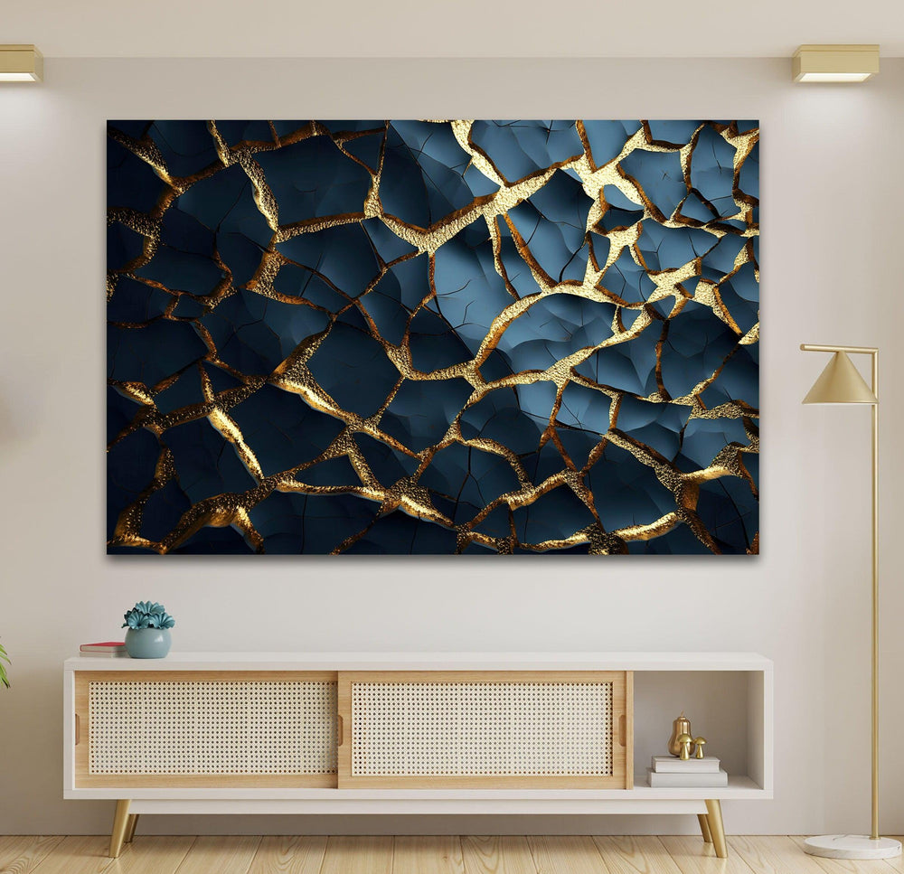 Cracked Gold Marble Glass Wall Art picture on glass wall art, photos printed on glass