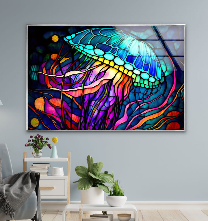 Colored Starfish Glass Wall Art stained glass wall art, stained glass wall decor