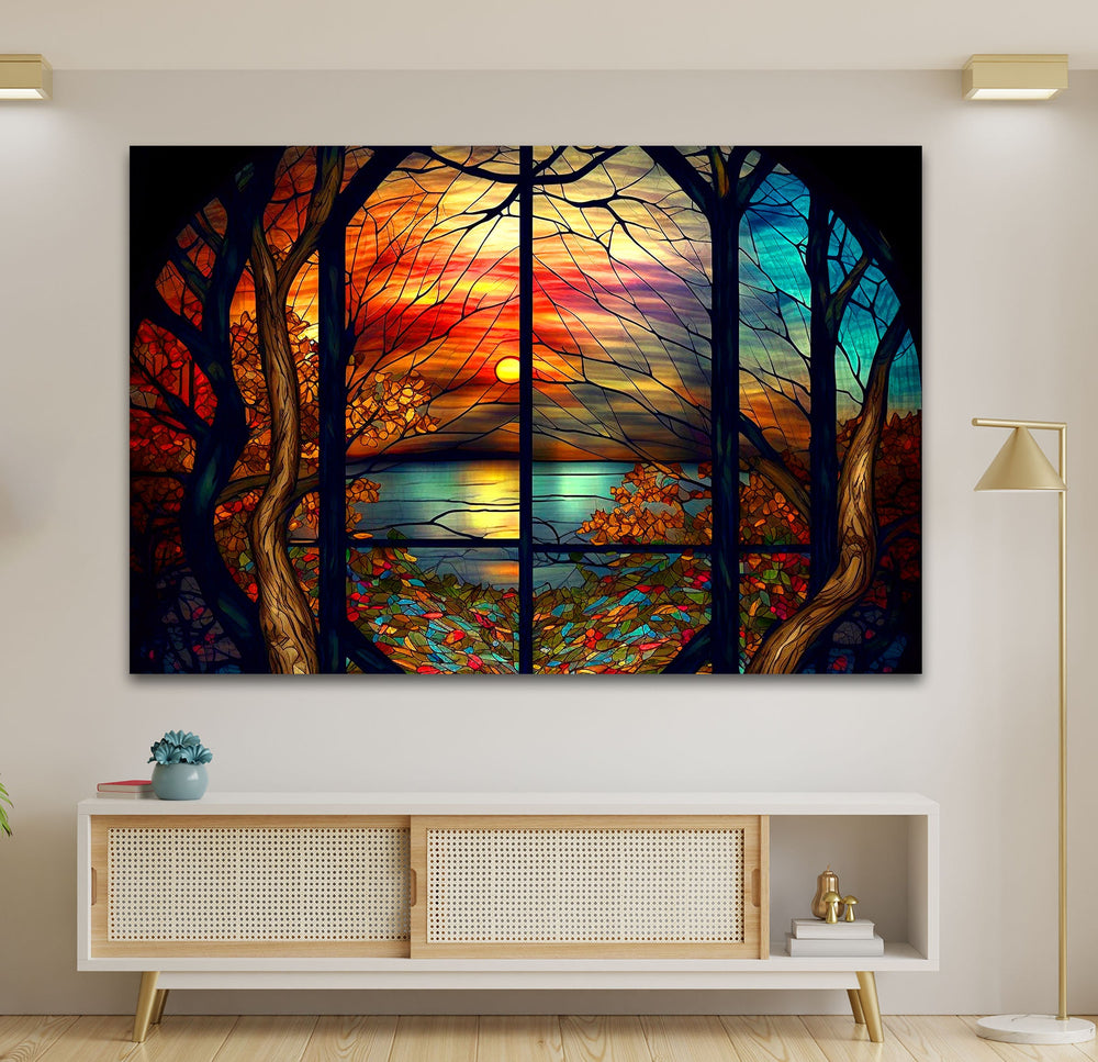 Stained Sunset Glass Wall Art art glass wall art, glass wall art pictures