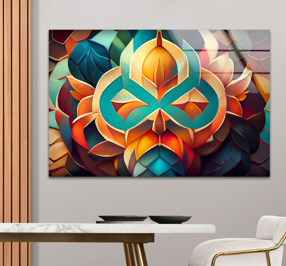 Mandala Artwork Glass Wall Art glass image printing, glass prints from photos