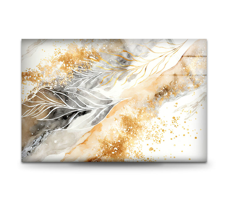 a painting of a feather on a white background