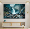 Majestic Mountain & Waterfall Glass Wall Art Glass Printing Wall Art, Print photos on glass