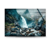 Majestic Mountain & Waterfall Glass Wall Art art glass wall art, glass wall art pictures