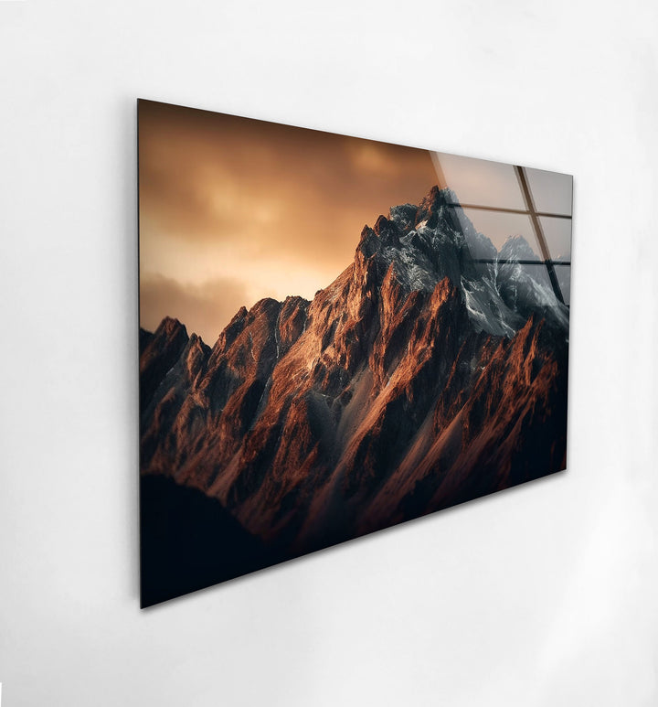 Majestic Brown Mountain Glass Wall Art Glass Printing Wall Art, Print photos on glass