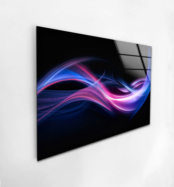 Abstract Purple Line Glass Wall Art picture on glass wall art, photos printed on glass