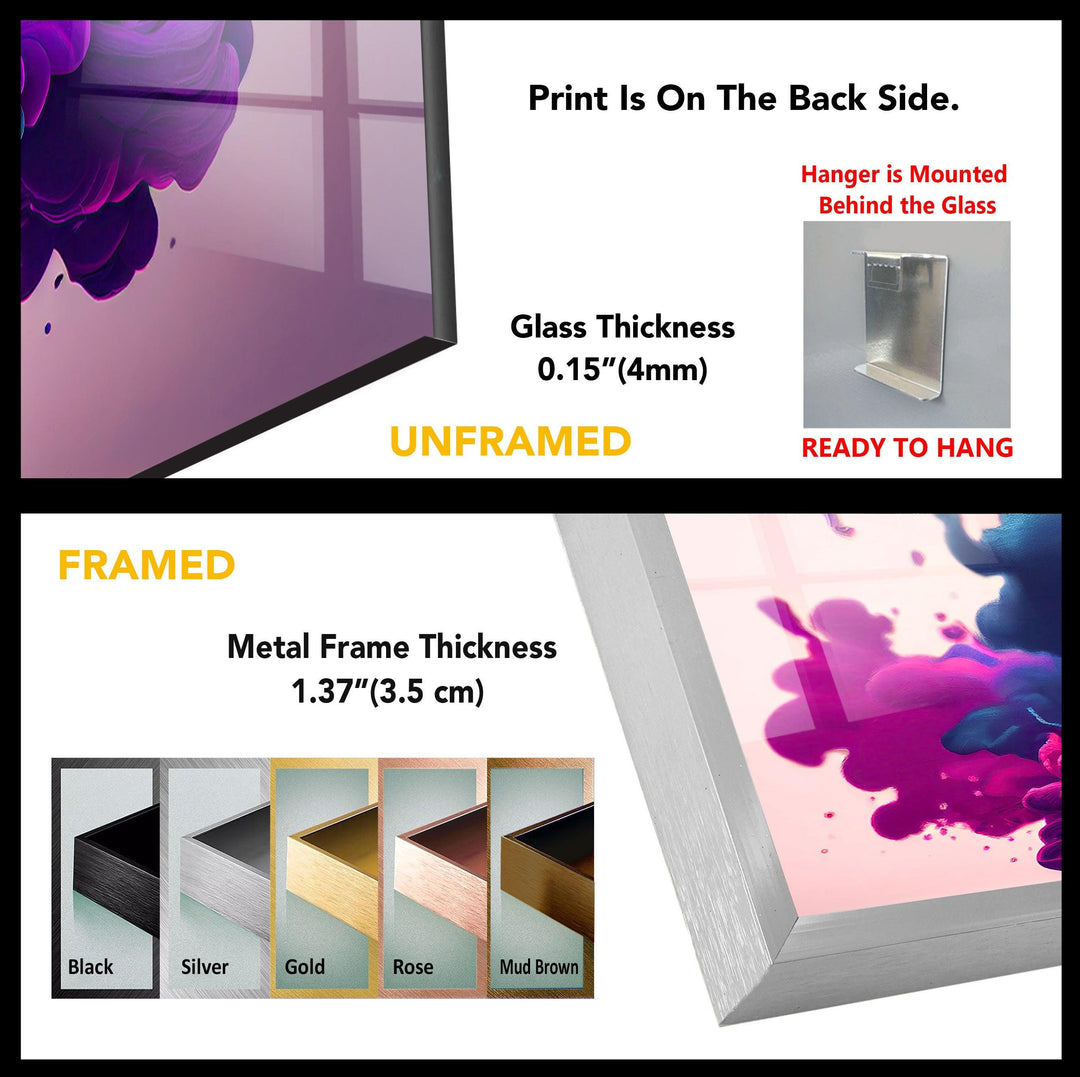 purple tempered glass wall art 