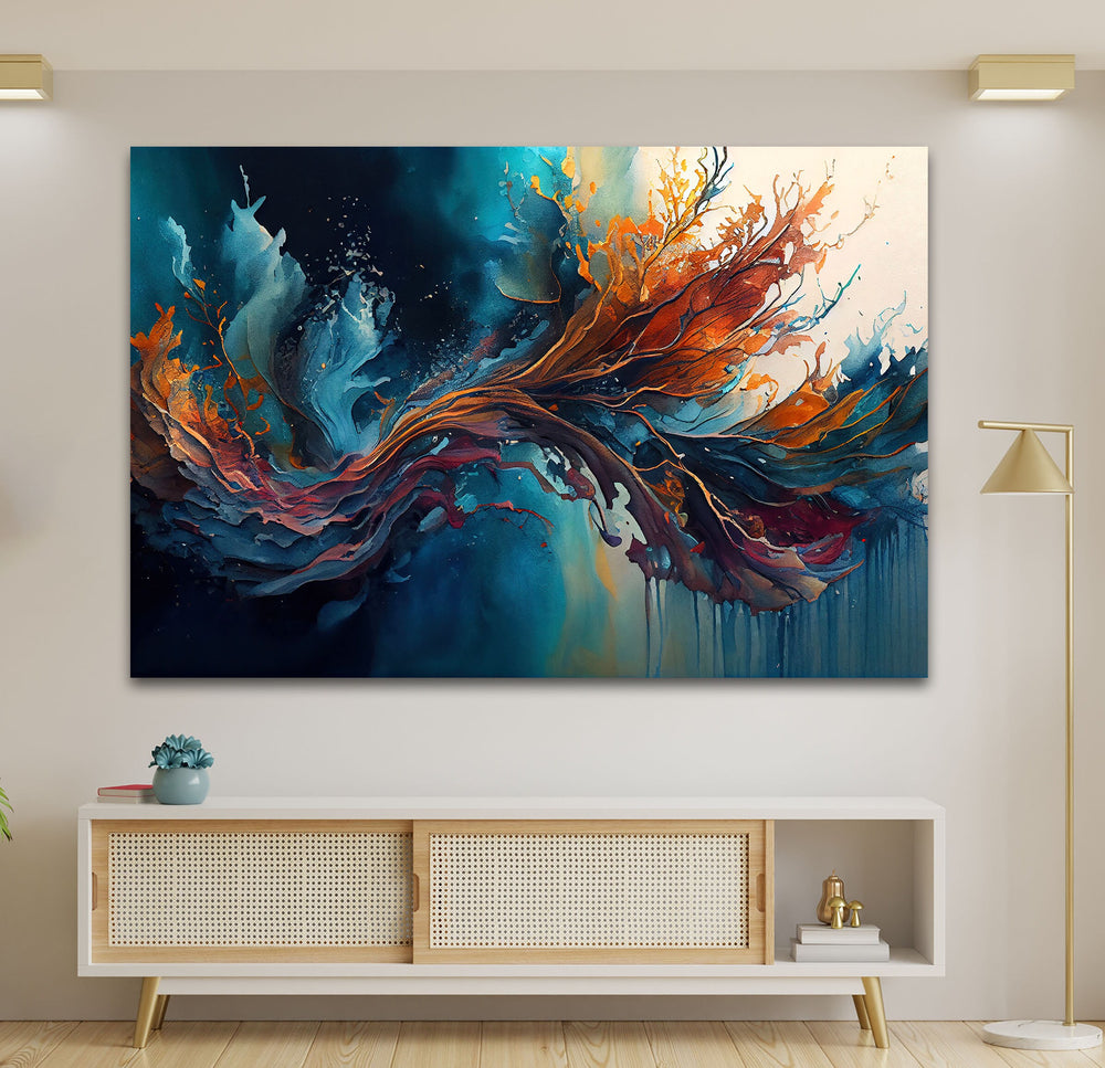 Abstract Nature Painting Glass Wall Art picture on glass wall art, photos printed on glass