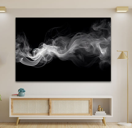 Black White Smoke Glass Wall Art