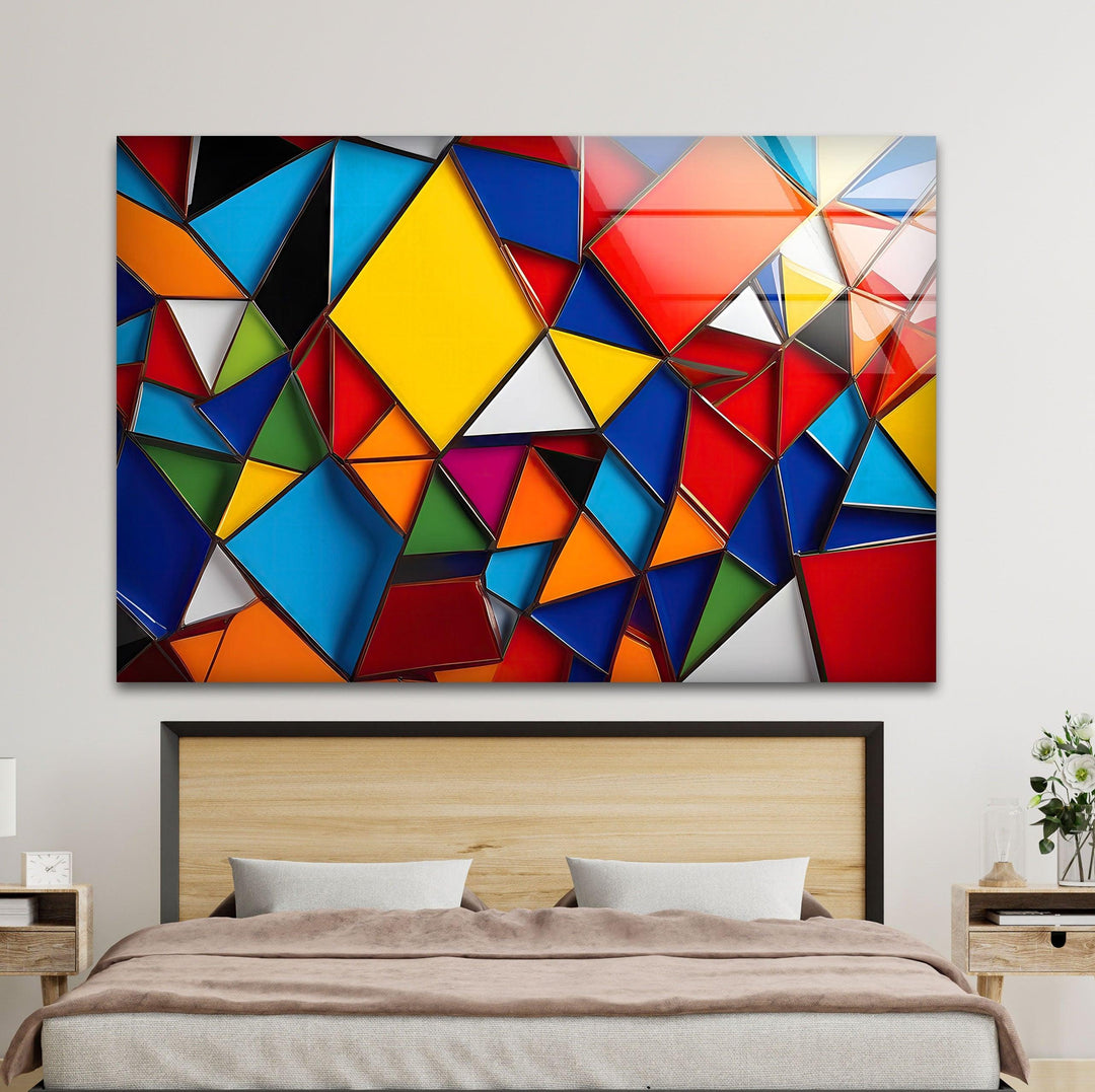 Stained Geometric Pattern Glass Wall Art glass image printing, glass prints from photos