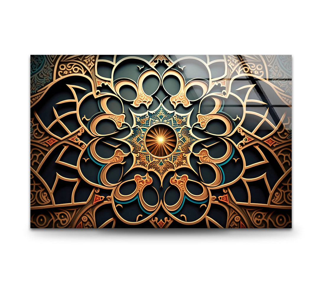 Islamic Mandala Glass Wall Art glass photo prints, glass picture prints