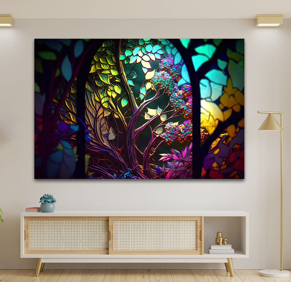 Abstract Fairy Forest Glass Wall Art custom glass photo prints, large glass prints