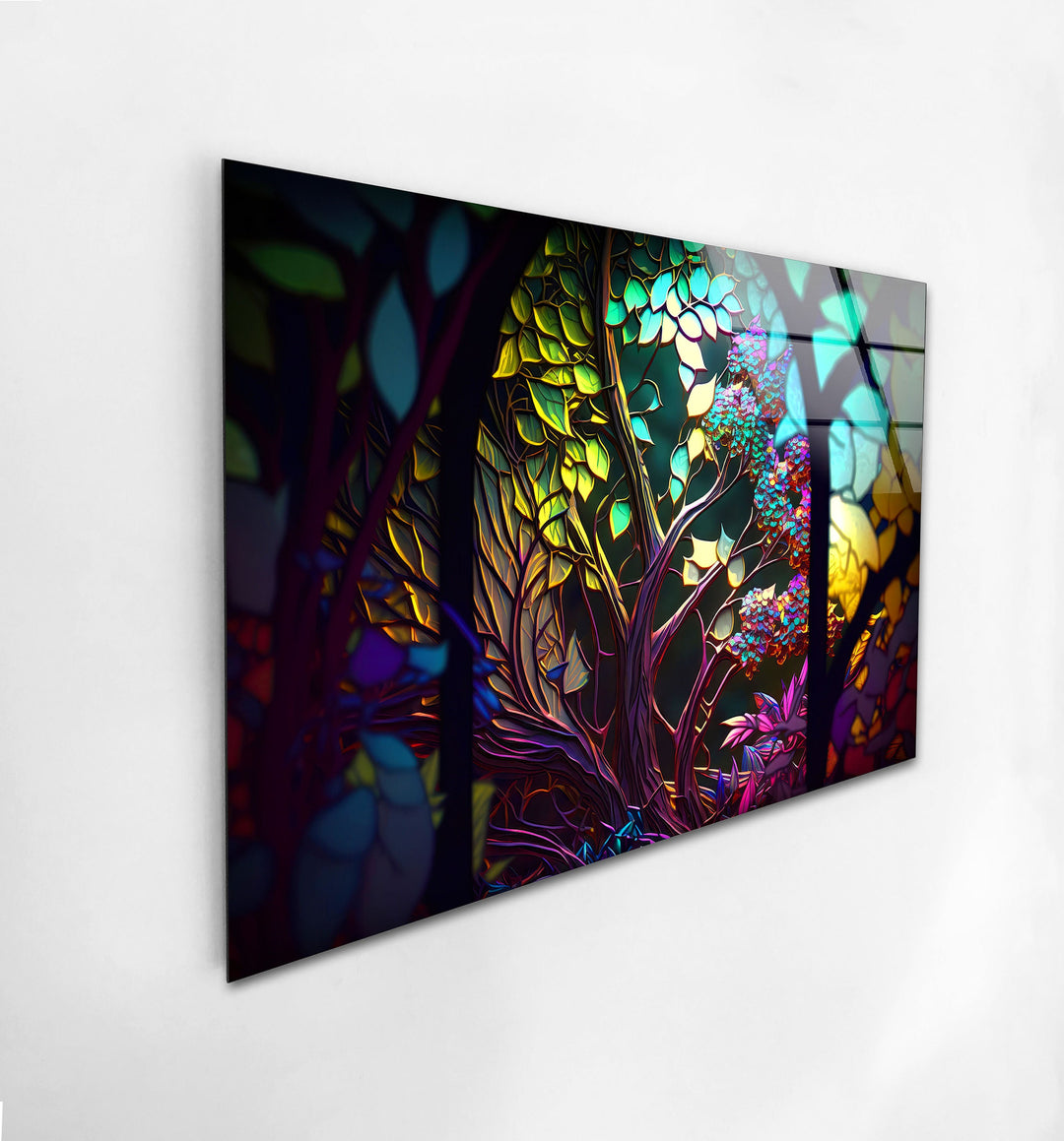 Abstract Fairy Forest Glass Wall Art glass wall decor, glass wall art decor