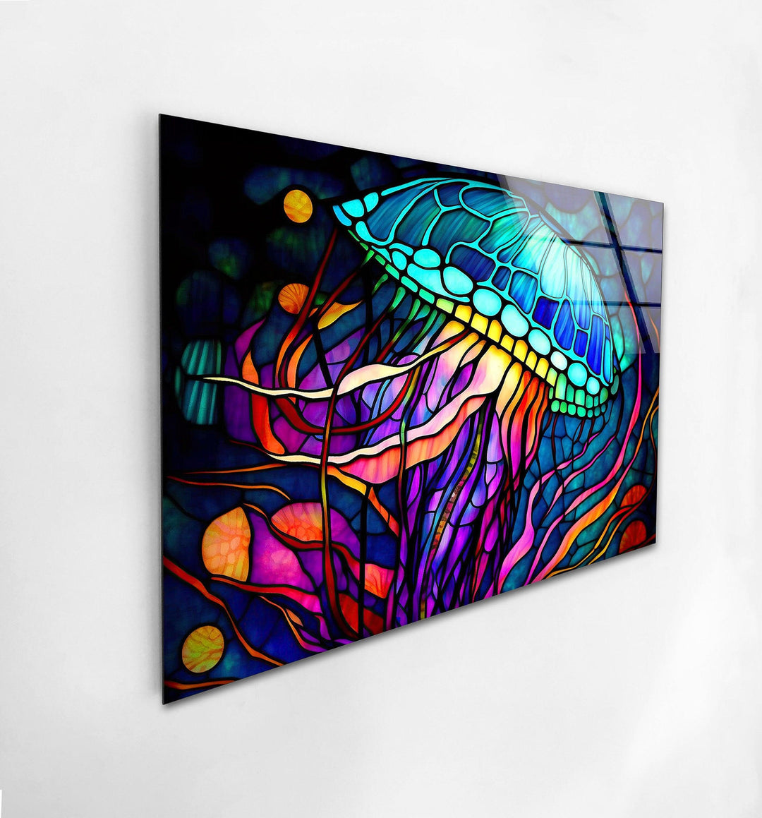 Colored Starfish Glass Wall Art large glass photo prints, glass wall photos