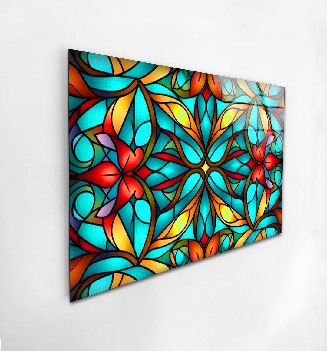 Seamless Pattern Stained Glass Wall Art glass photo prints, glass picture prints