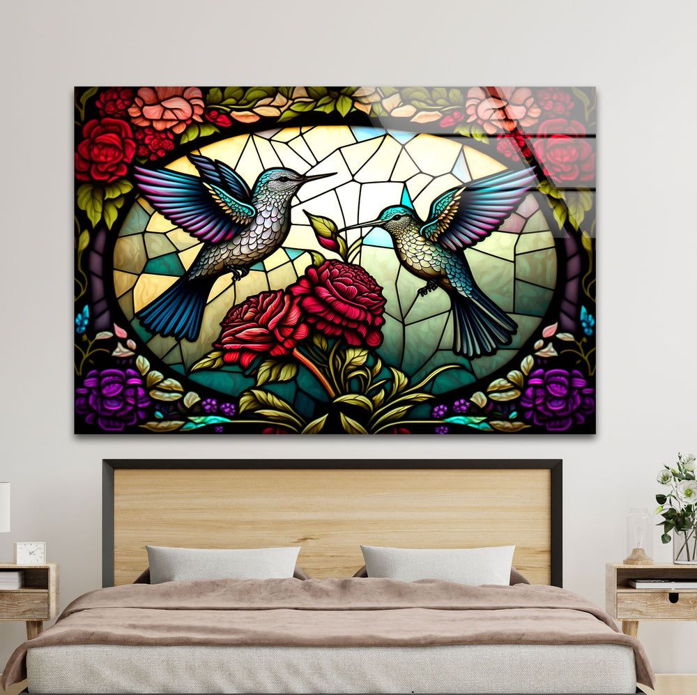 Hummingbird Glass Wall Art             glass wall decor, glass wall art decor