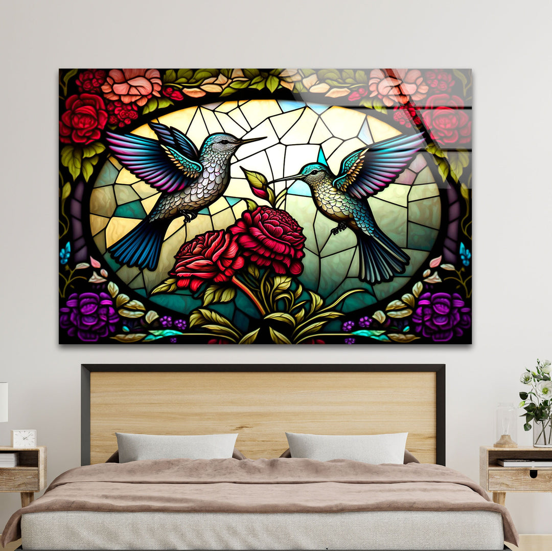 Hummingbird Glass Wall Art             glass wall decor, glass wall art decor