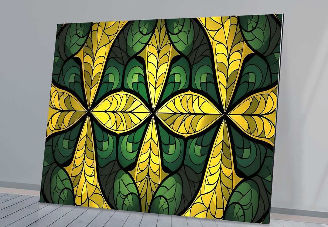 Green & Yellow Stained Glass Wall Art glass image printing, glass prints from photos