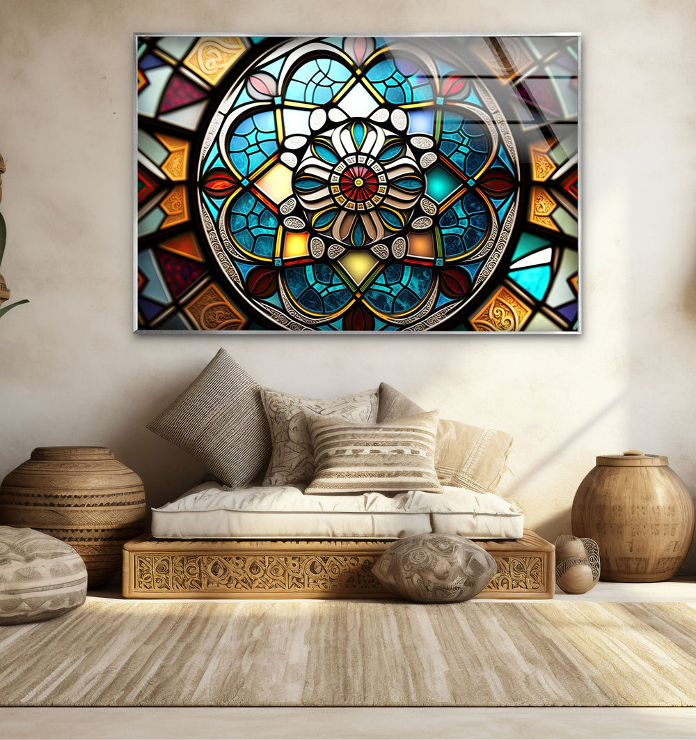 Mandala Stained Glass Wall Art glass wall decor, glass wall art decor