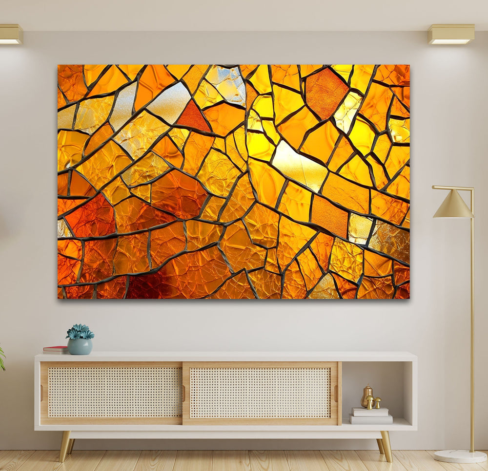 Stained Orange Cracked Glass Wall Art art glass wall art, glass wall art pictures