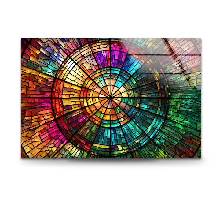 Rainbow Stained Glass Wall Art glass art painting, glass art for the Wall