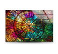 a picture of a colorful stained glass window