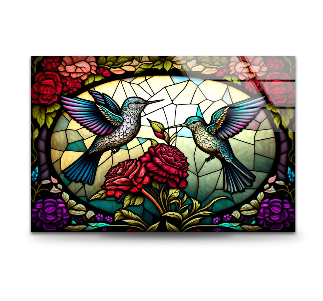 Hummingbird Glass Wall Art stained glass wall art, stained glass wall decor