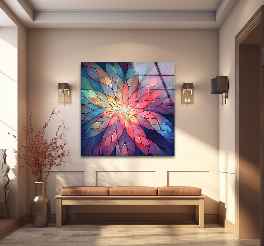 Vivid Pink Flower Glass Wall Art print on glass, glass printed photos