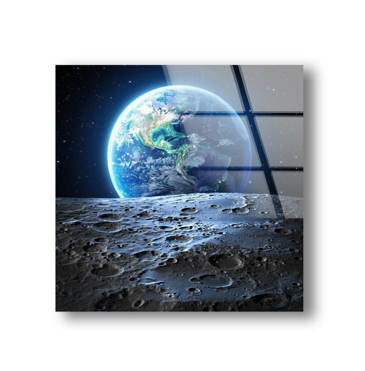 Earth From Space Glass Wall Art print on glass, glass printed photos