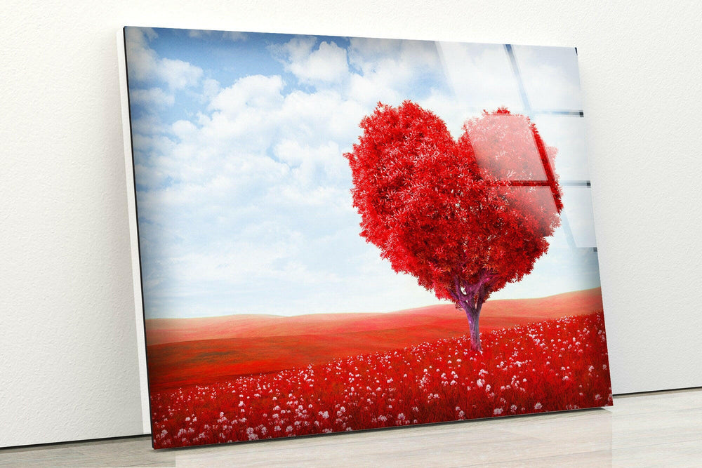 Red Heart Cool Glass Photos & Wall Art Decor