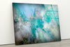 Blue and Green Abstract Tempered Glass Wall Art