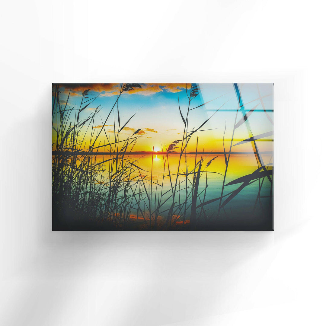 Nature Lake Landscape Modern Glass Photo Prints for Walls