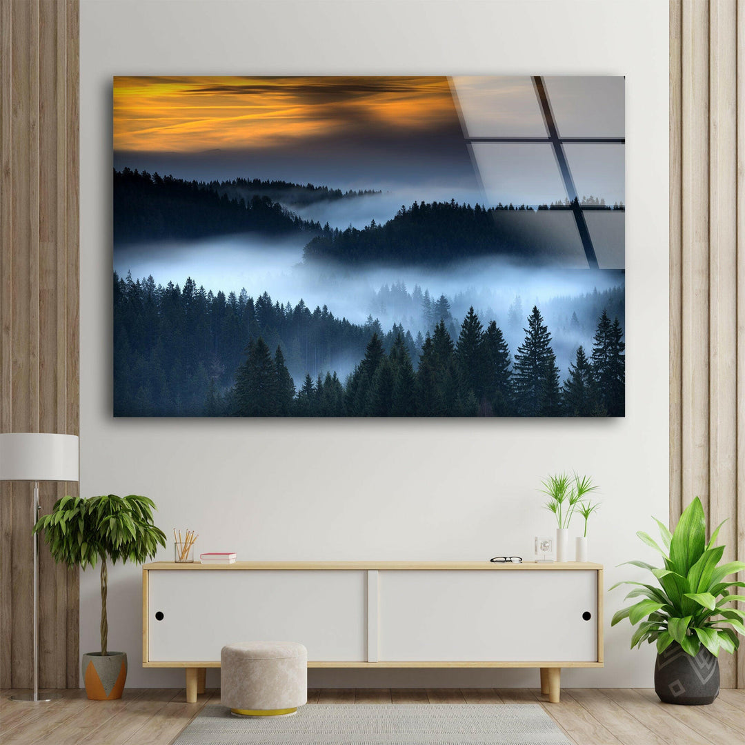 Foggy Rainforest Glass Wall Art art glass wall art, glass wall art pictures