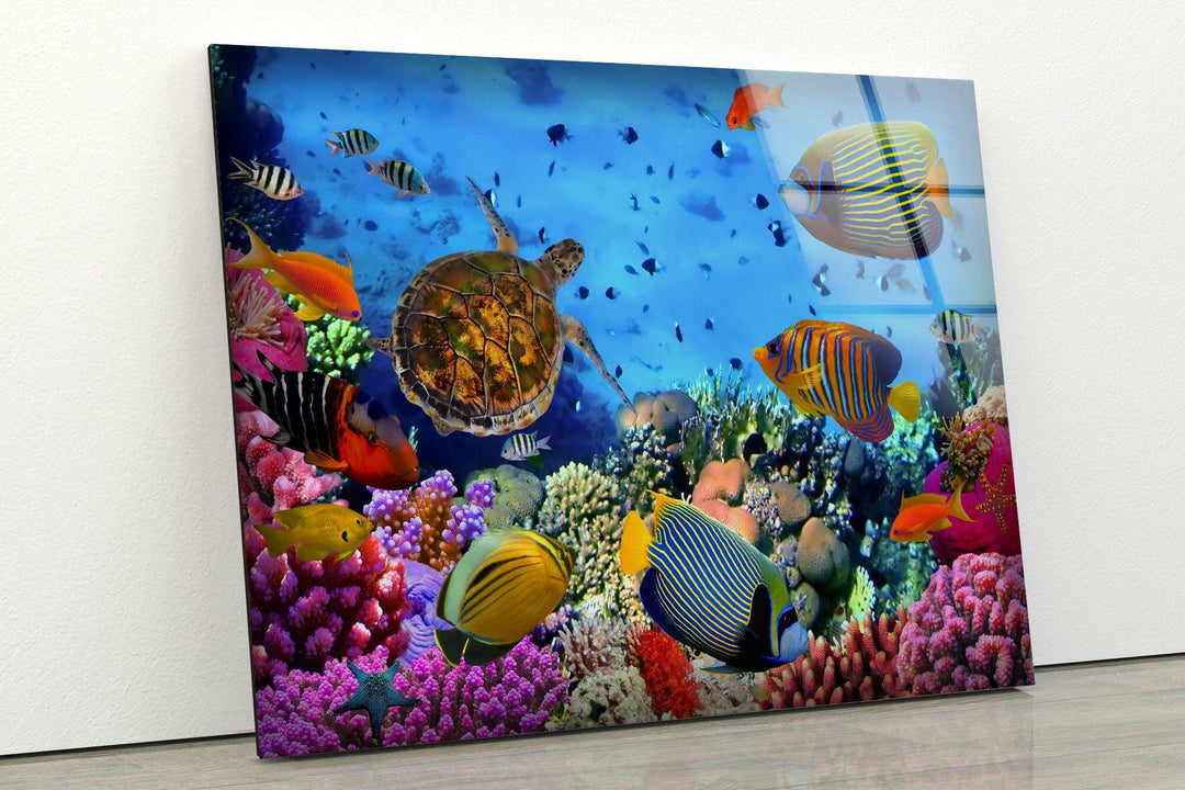 Underwater Animals Glass Wall Art             glass wall decor, glass wall art decor