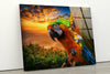 Tropical Parrot Tempered Glass Wall Art